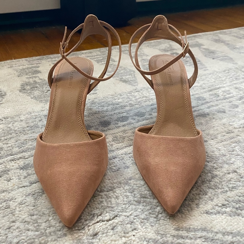 ASOS Nude Heels Ankle Strap Sz 9